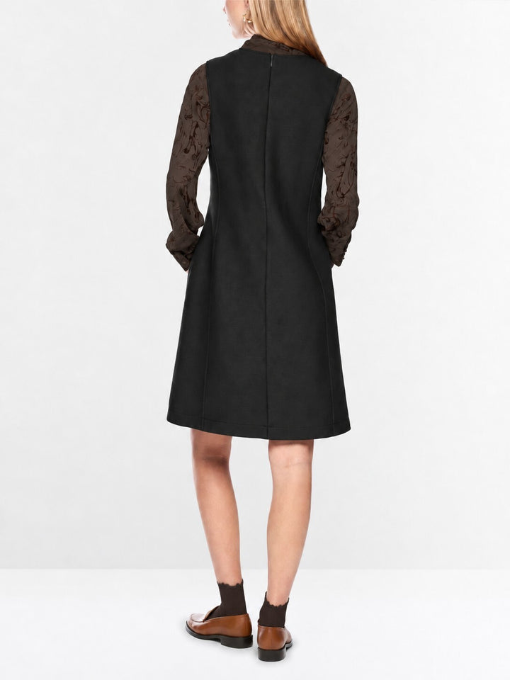 Marc Cain Knitted in Germany Jurk – Zwart-100% wol-DAMES JURKEN-Zwart