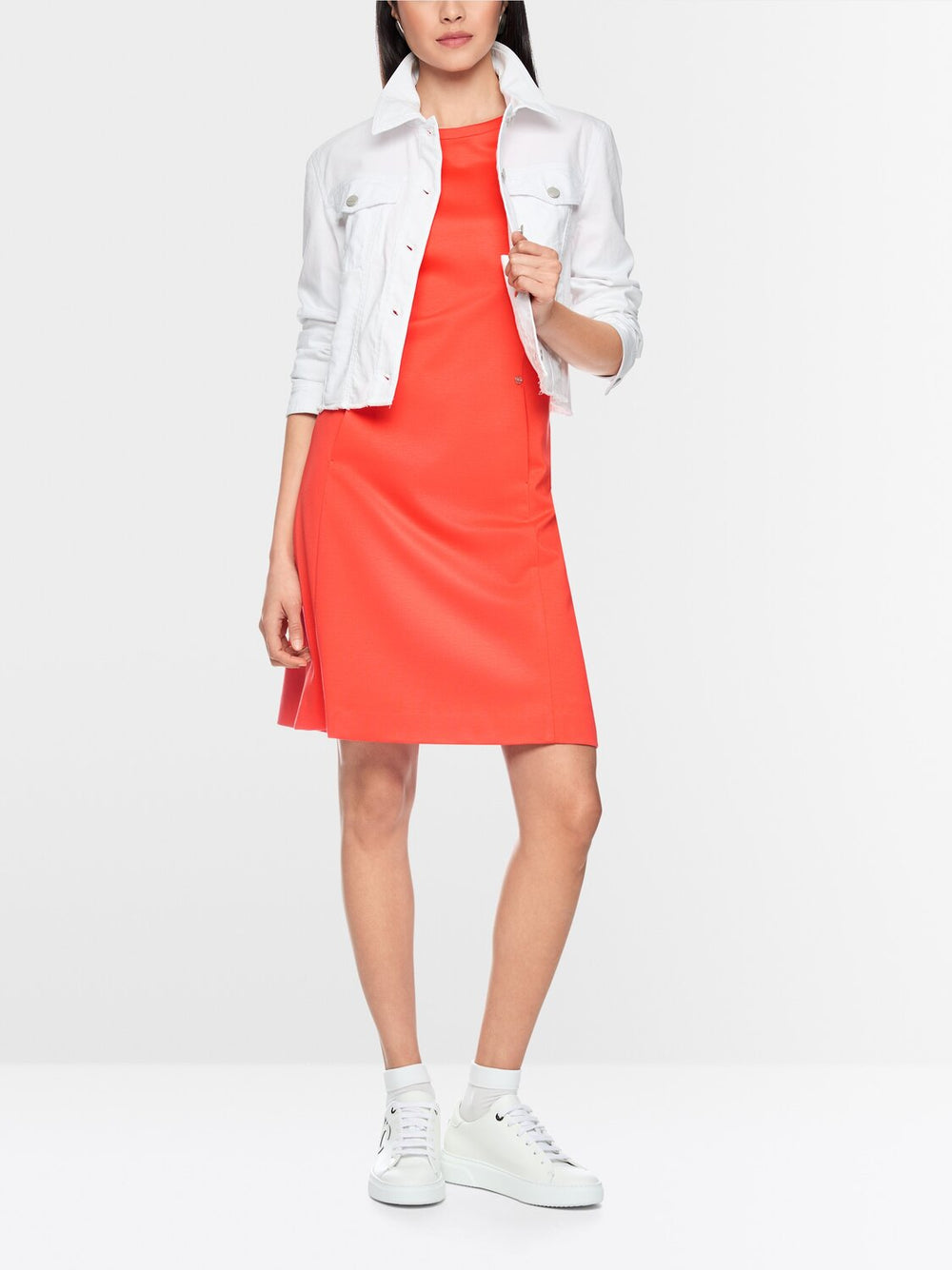 Marc Cain Kort denim jack – Wit-98% katoen, 2% elastaan-DAMES JASSEN & JACKS-Wit