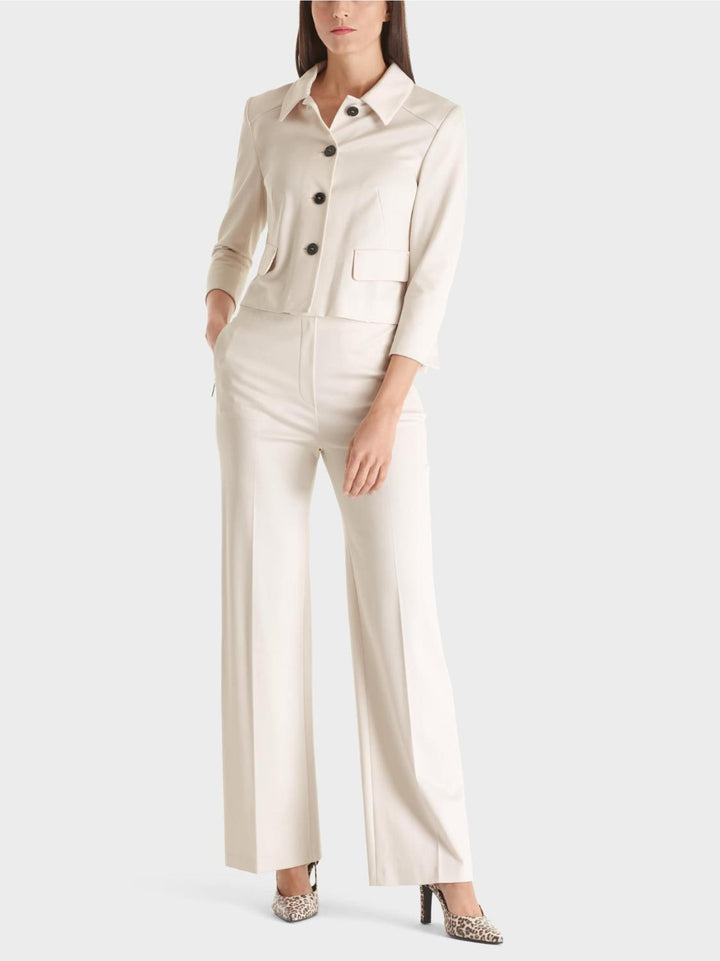 Marc Cain kort jasje-69% viscose, 29% polyamide, 2% elastaan-DAMES BLAZERS & GILETS-Beige