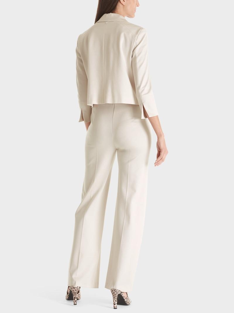 Marc Cain kort jasje-69% viscose, 29% polyamide, 2% elastaan-DAMES BLAZERS & GILETS-Beige