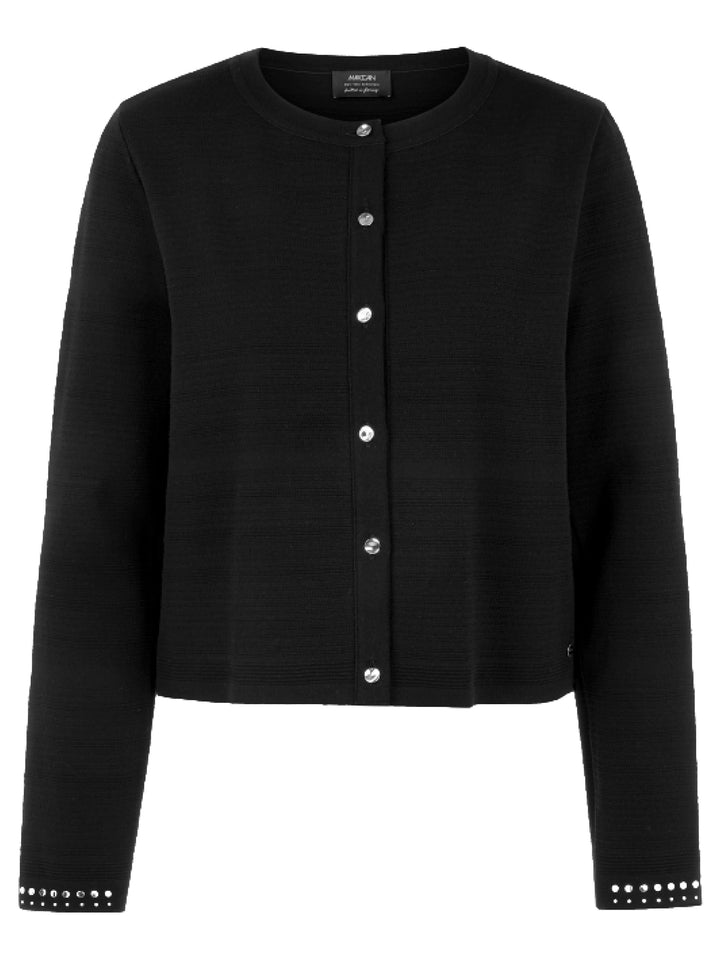 Marc Cain Kort Vest met Studs – Zwart-70% viscose, 30% polyester-DAMES TRUIEN & VESTEN-Zwart