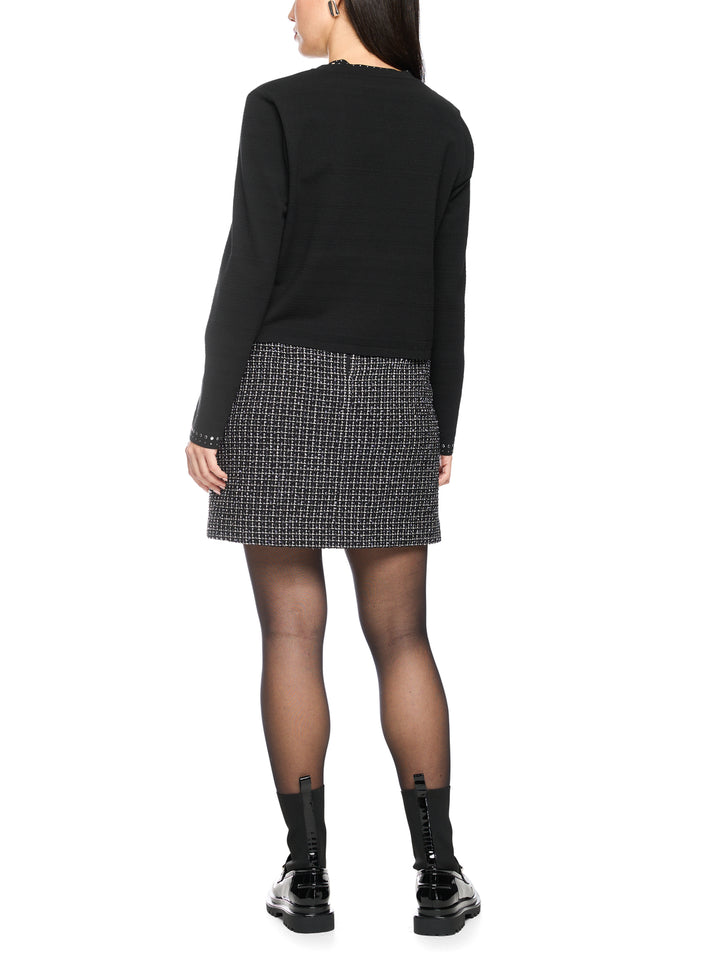 Marc Cain Kort Vest met Studs – Zwart-70% viscose, 30% polyester-DAMES TRUIEN & VESTEN-Zwart