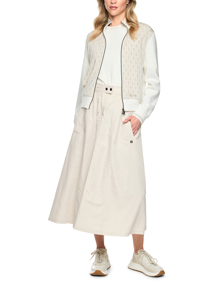 Marc Cain Kuitlange rok met glanseffect – Room-100% polyester-DAMES ROKKEN-Room