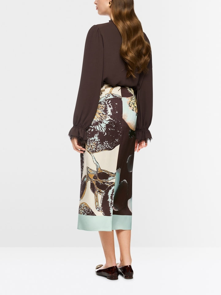 Marc Cain Kuitlange rok met print – Groen-100% viscose<br />voering: 100% polyester-DAMES ROKKEN-Groen