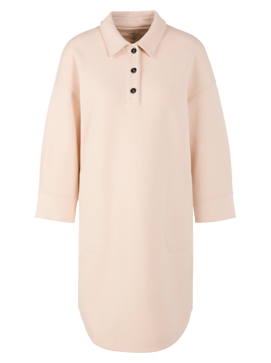 Marc Cain lange jurk – Beige-88% katoen, 8% polyester, 4% elastaan-DAMES JURKEN-Beige