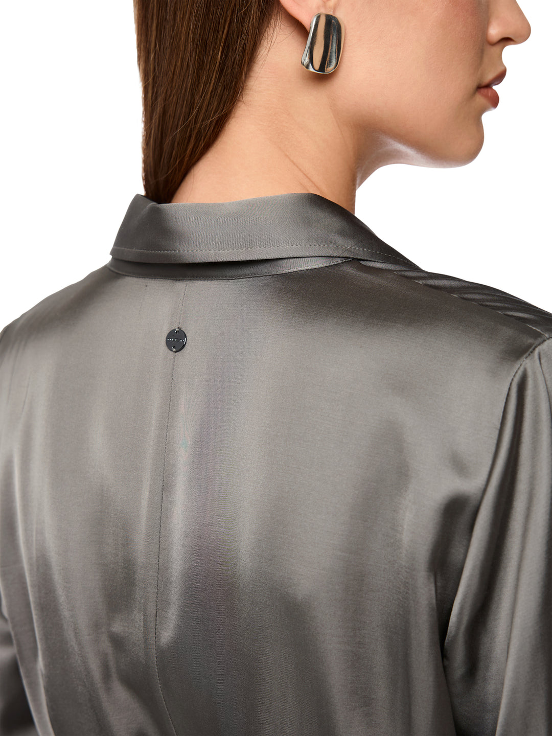 Marc Cain Lange Jurk – Grijs-53% viscose, 47% polyester-DAMES JURKEN-Grijs