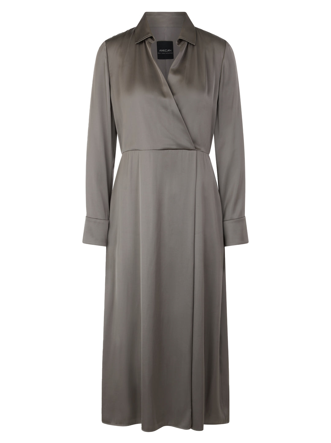 Marc Cain Lange Jurk – Grijs-53% viscose, 47% polyester-DAMES JURKEN-Grijs