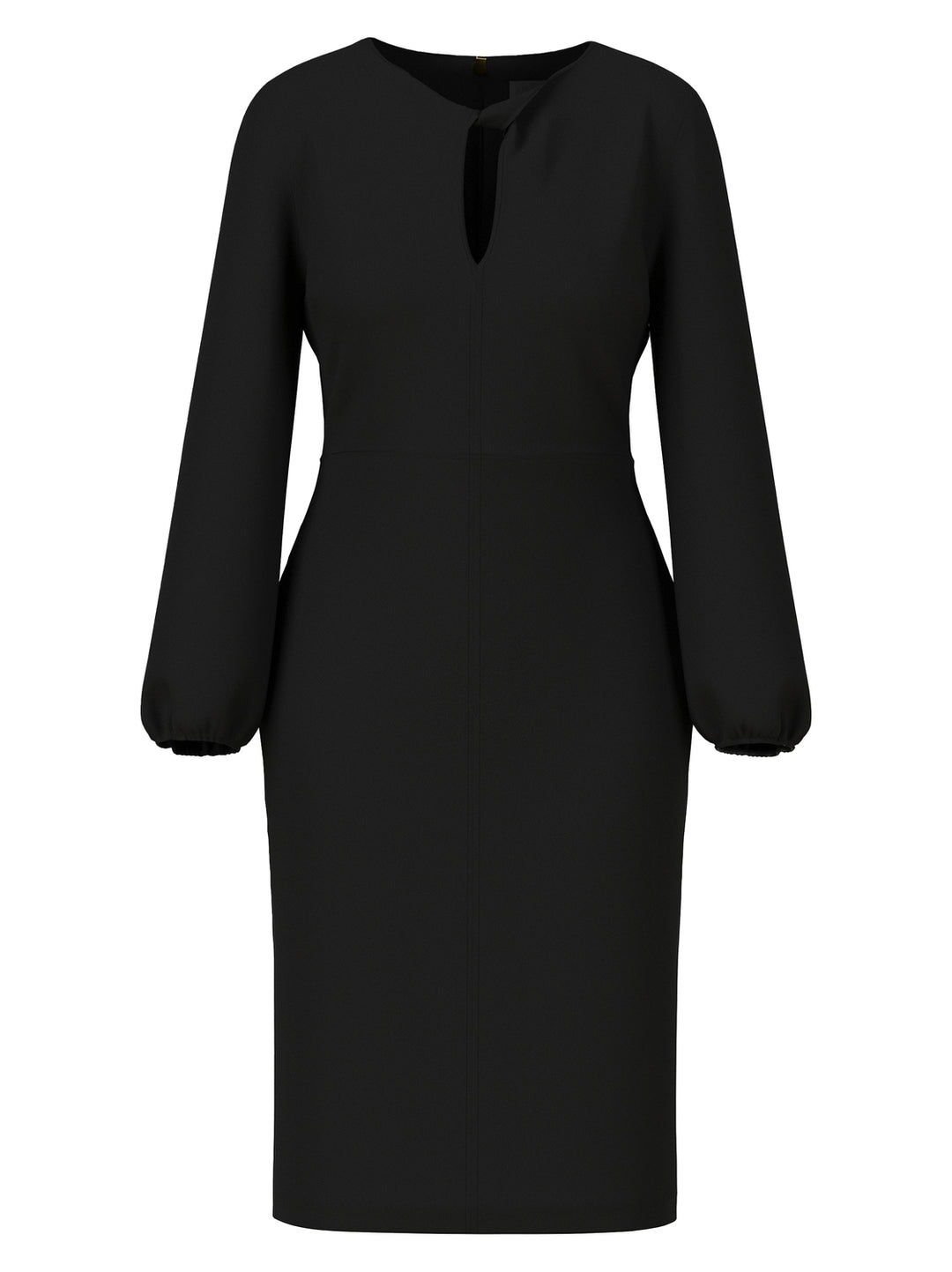 Marc Cain Lange Jurk – Zwart-97% polyester, 3% elastaan-DAMES JURKEN-Zwart