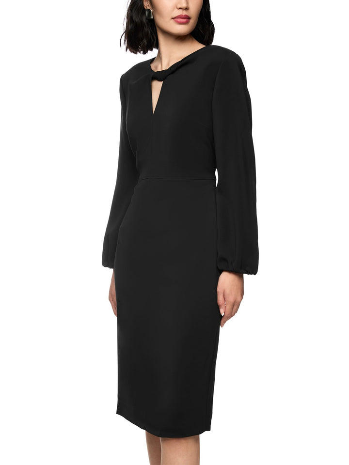 Marc Cain Lange Jurk – Zwart-97% polyester, 3% elastaan-DAMES JURKEN-Zwart