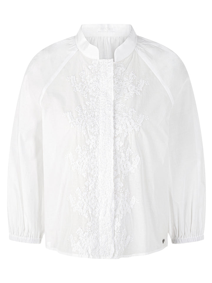 Marc Cain Lange Mouw Blouse – Wit-100% katoen<br />-DAMES TOPS & BLOUSES-Wit