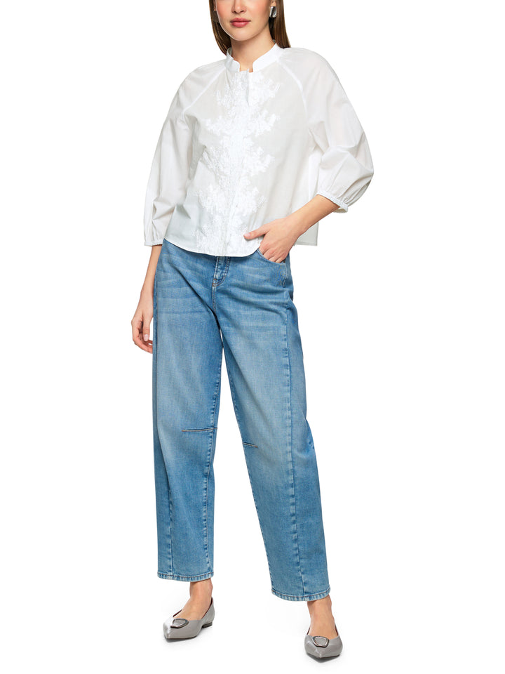 Marc Cain Lange Mouw Blouse – Wit-100% katoen<br />-DAMES TOPS & BLOUSES-Wit