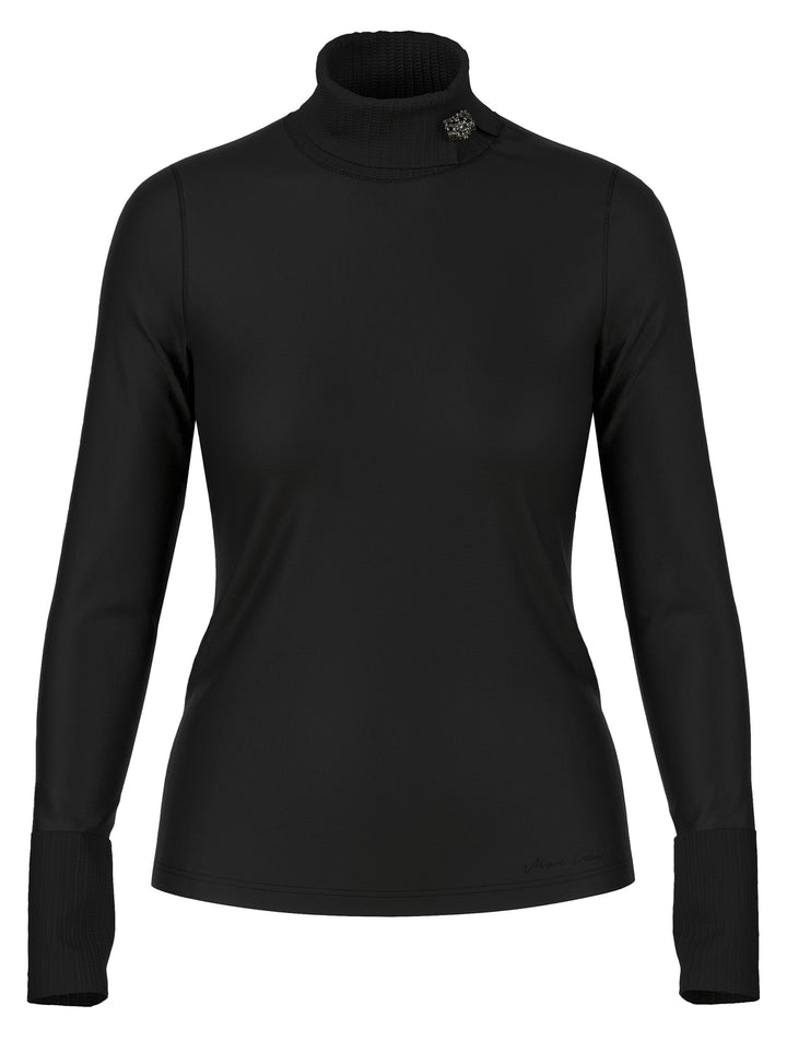 Marc Cain lange mouw t-shirt-92% Katoen<br />8% Elastaan<br />-DAMES TOPS & BLOUSES-Zwart
