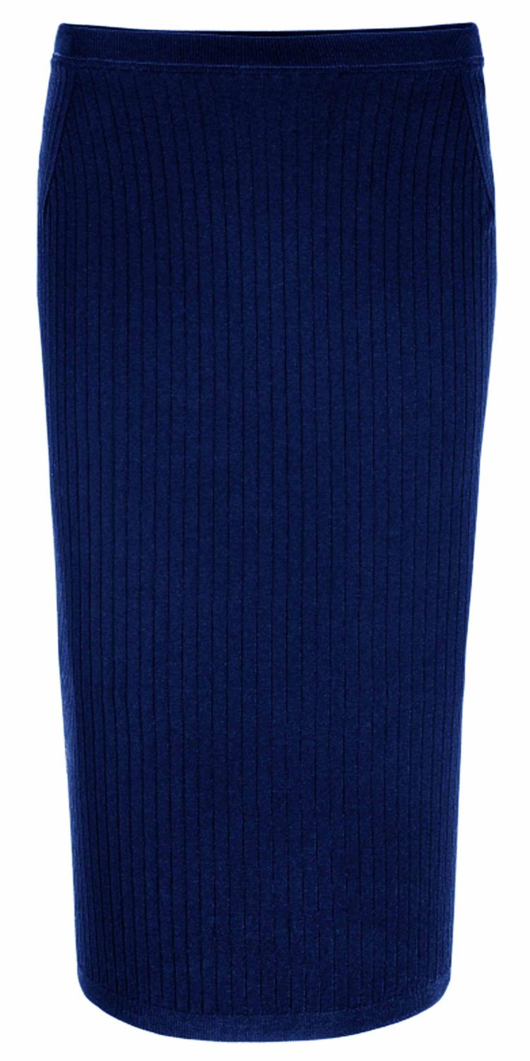 Marc Cain lange rok-75% viscose, 25% polyamide-DAMES ROKKEN-Blauw