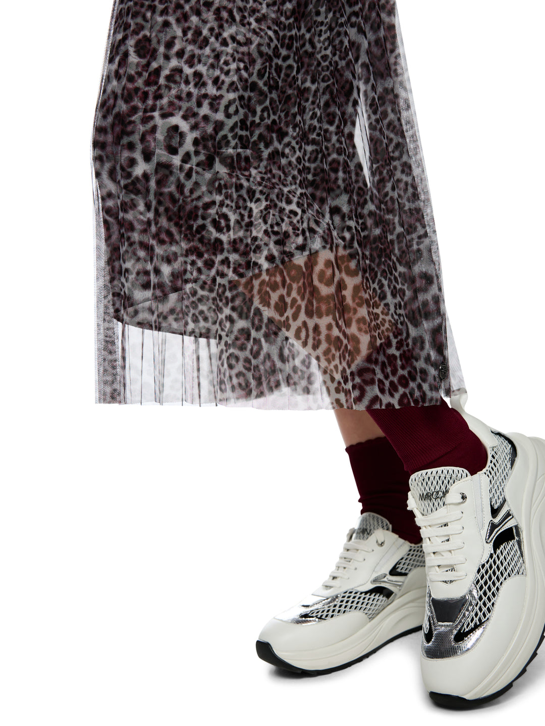 Marc Cain lange rok – Rood-100% polyester-DAMES ROKKEN-Rood