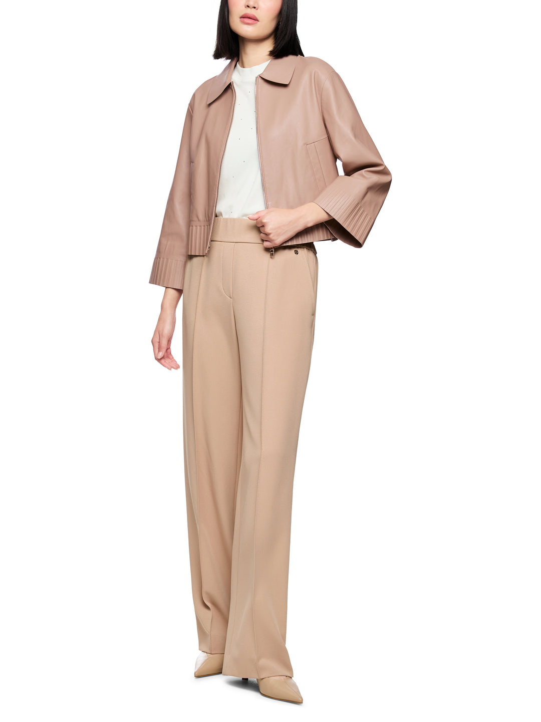 Marc Cain leren jack – Bruin-100% leer-DAMES JASSEN & JACKS-Bruin