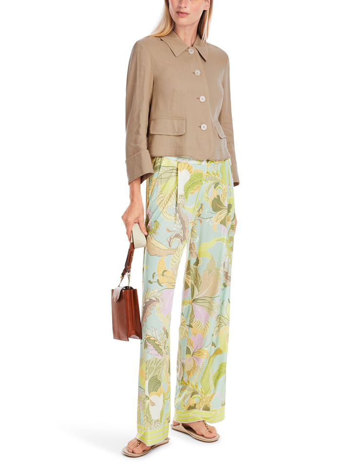 Marc Cain licht linnen jasje-62% linnen, 35% viscose, 3% elastaan-DAMES BLAZERS & GILETS-Bruin