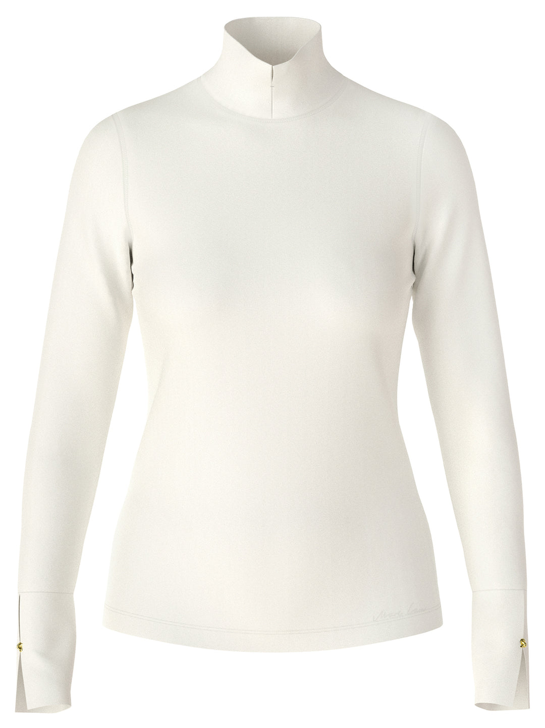 Marc Cain Longsleeve met Col – Wit-95% katoen, 5% elastaan-DAMES TOPS & BLOUSES-Wit