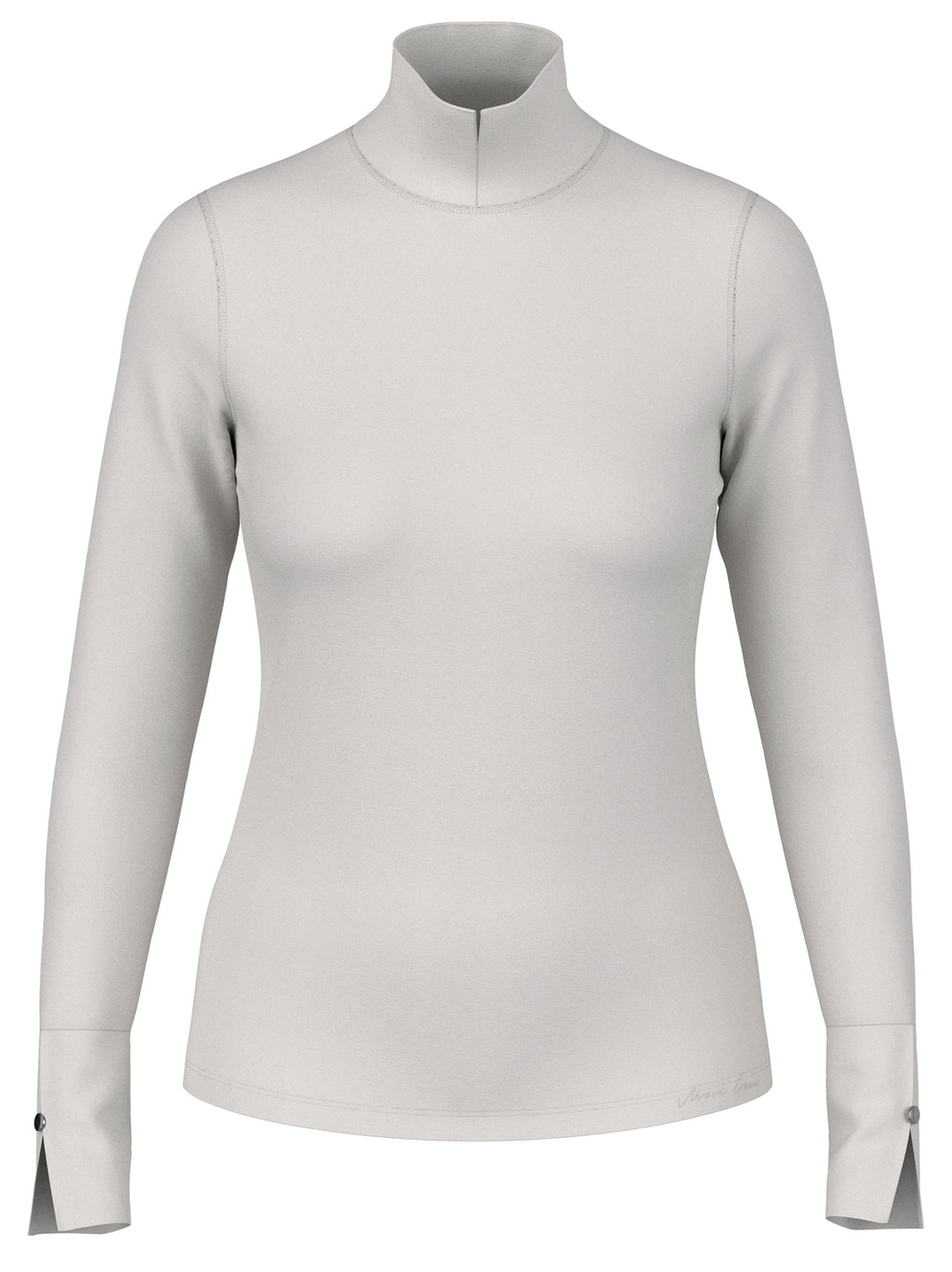 Marc Cain Longsleeve met Opstaande Kraag – Grijs-95% katoen, 5% elastaan-DAMES TOPS & BLOUSES-Grijs