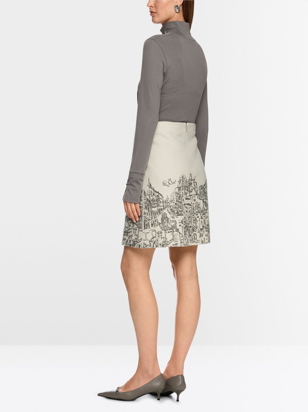 Marc Cain Longsleeve T-Shirt – Soft Charcoal-95% katoen, 5% polyamide-DAMES TOPS & BLOUSES-Grijs