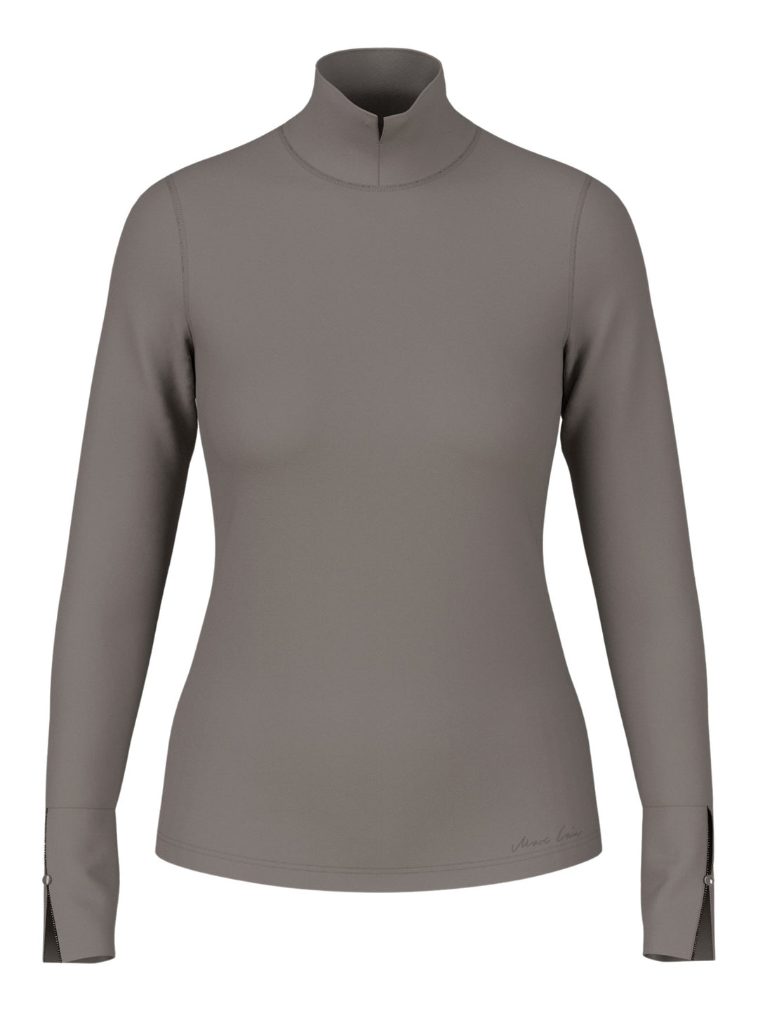 Marc Cain Longsleeve T-Shirt – Soft Charcoal-95% katoen, 5% polyamide-DAMES TOPS & BLOUSES-Grijs