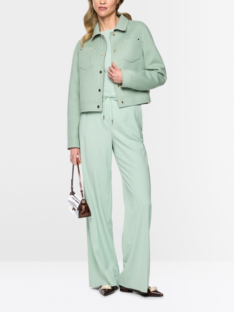 Marc Cain Luxe omkeerbaar wollen jasje – Groen-100% wol-DAMES JASSEN & JACKS-Groen