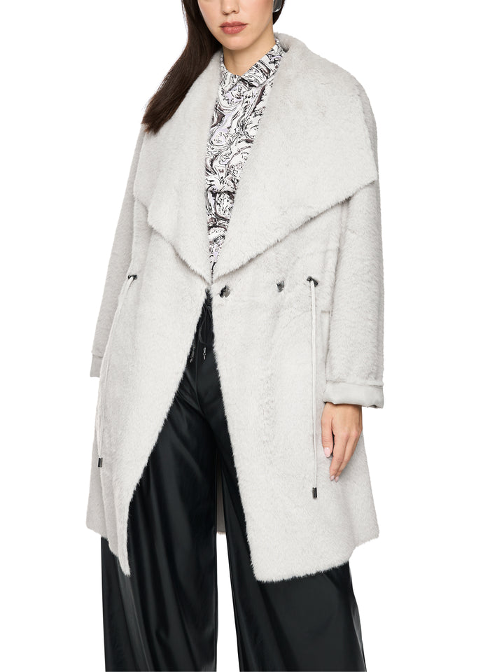 Marc Cain Mantel van Imitatiebont – Grijs-100% polyester-DAMES JASSEN & JACKS-Grijs