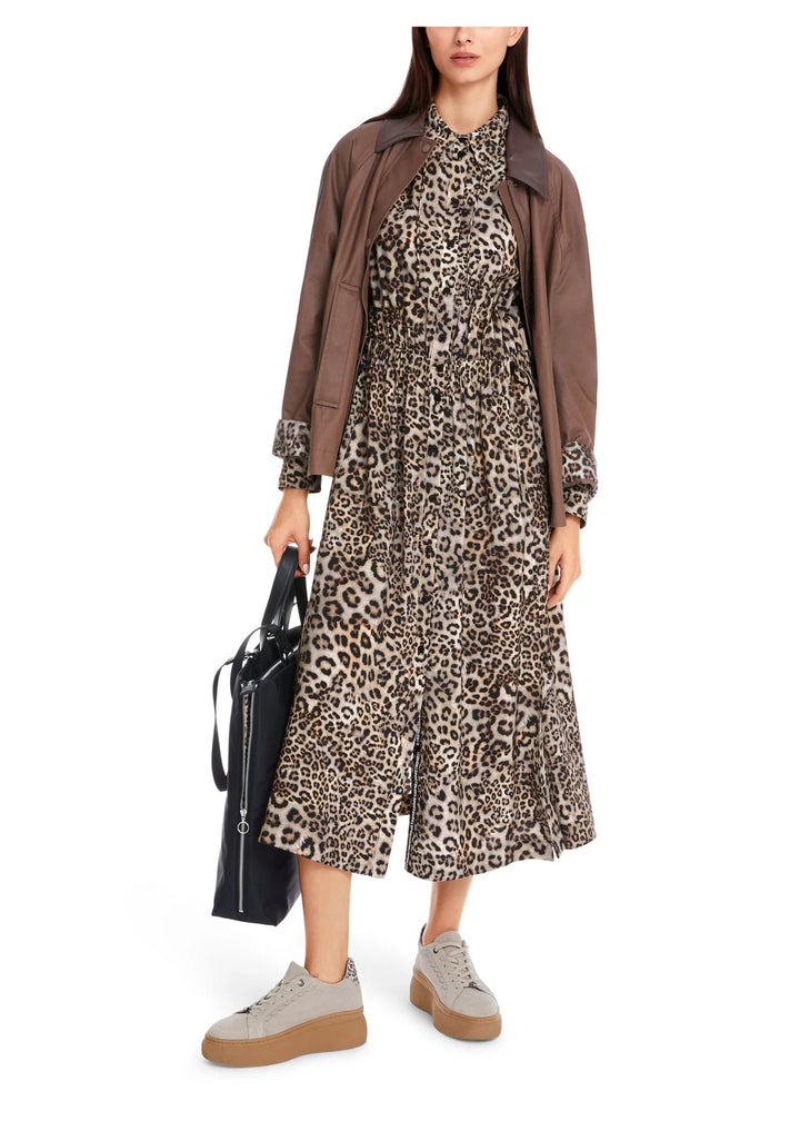 Marc Cain Midi-hemdjurk “Rethink Together-alg.: 85% viscose, 15% polyamide-DAMES JURKEN-Bruin