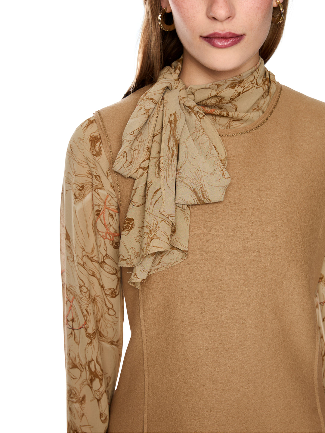 Marc Cain Mini-jurk van Gewalkte Wol – Bruin-100% wol-DAMES JURKEN-Bruin