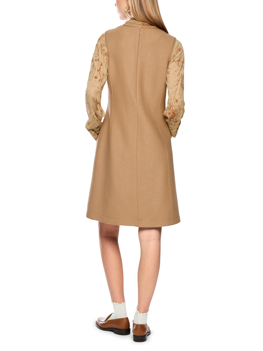 Marc Cain Mini-jurk van Gewalkte Wol – Bruin-100% wol-DAMES JURKEN-Bruin