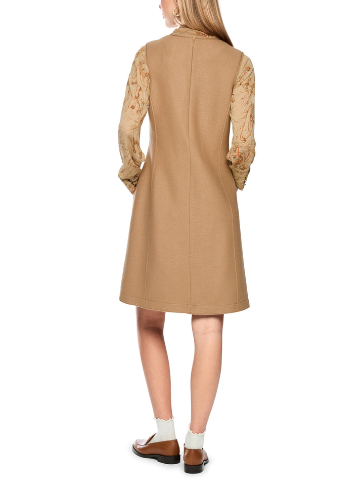 Marc Cain Mini-jurk van Gewalkte Wol – Bruin-100% wol-DAMES JURKEN-Bruin