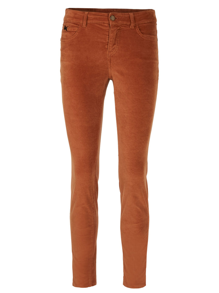 Marc cain Model SILVI in fluweelzacht materiaal-54% katoen, 35% modal, 8% polyester, 3% elastaan (Lycra®)-DAMES BROEKEN-Bruin