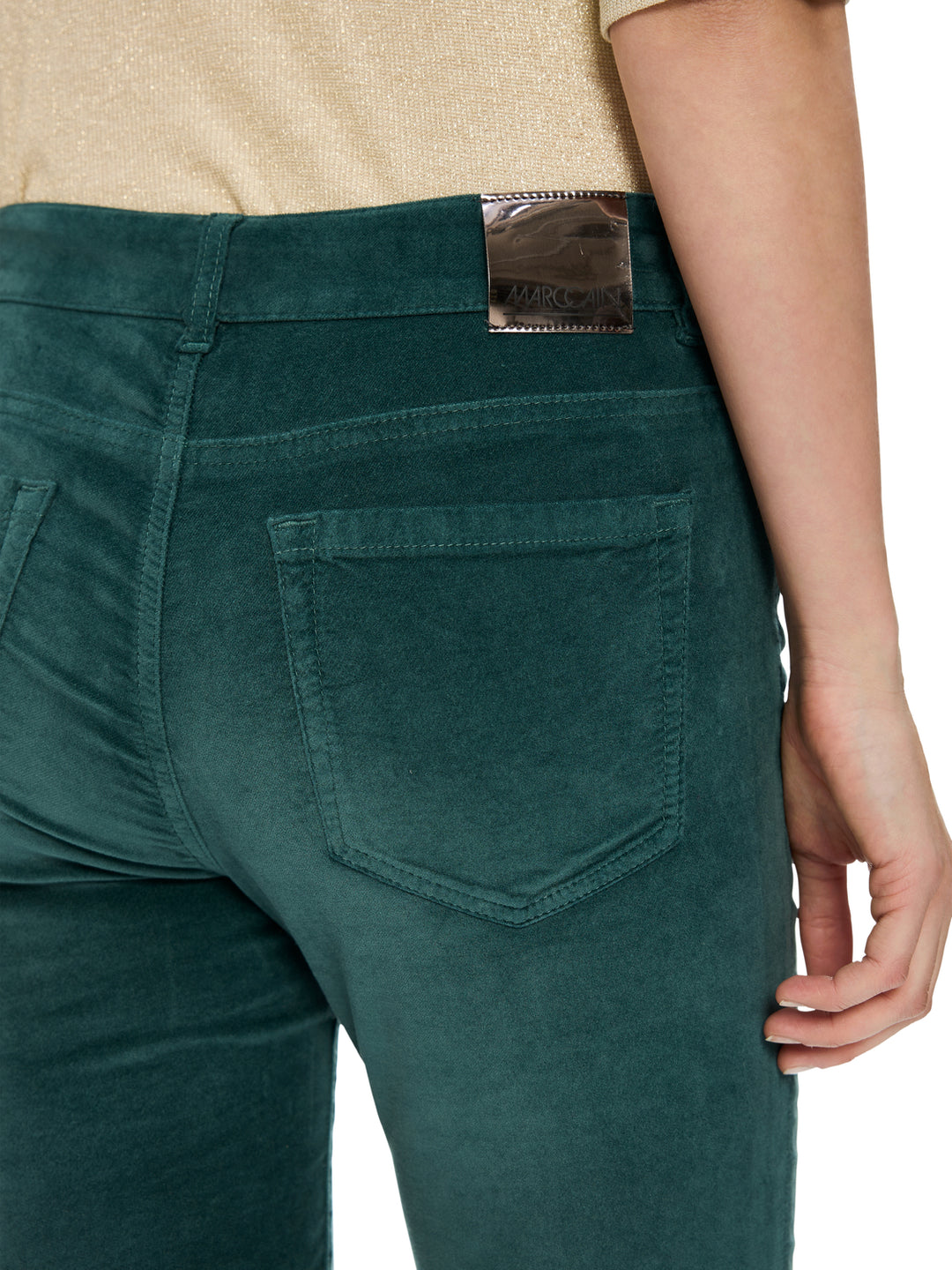 Marc cain Model SILVI in fluweelzacht materiaal-54% katoen, 35% modal, 8% polyester, 3% elastaan (Lycra®)-DAMES BROEKEN-G