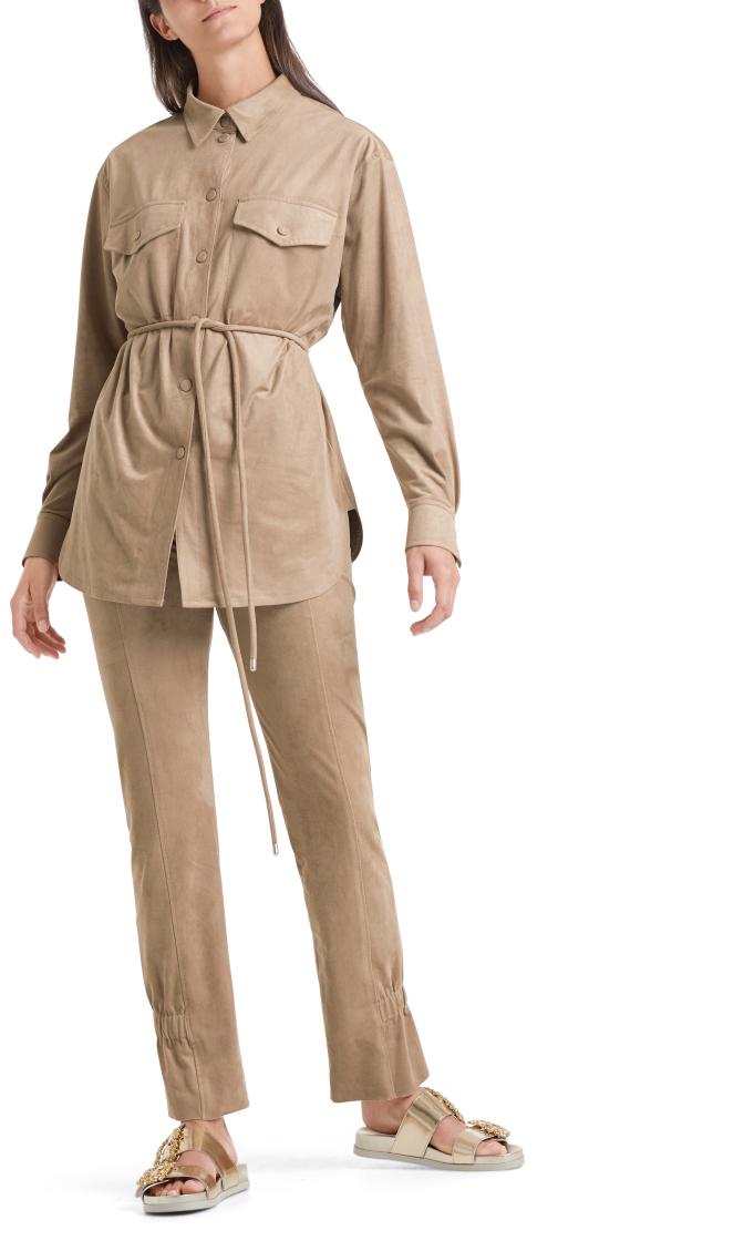 Marc Cain overhemd-90% polyester<br />10% elastaan-DAMES TOPS & BLOUSES-Bruin