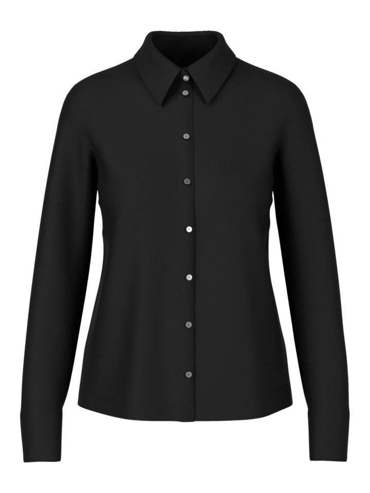 Marc Cain Overhemdblouse – Zwart-95% katoen, 5% elasthaan-DAMES TOPS & BLOUSES-Zwart
