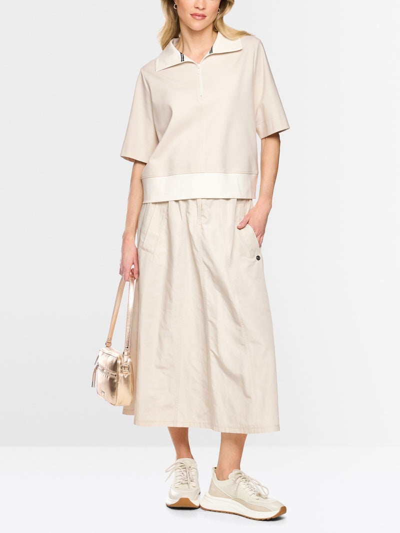 Marc Cain Oversized polo met troyerhals – Room-47% katoen, 47% modal, 6% elastaan-DAMES TOPS & BLOUSES-Room