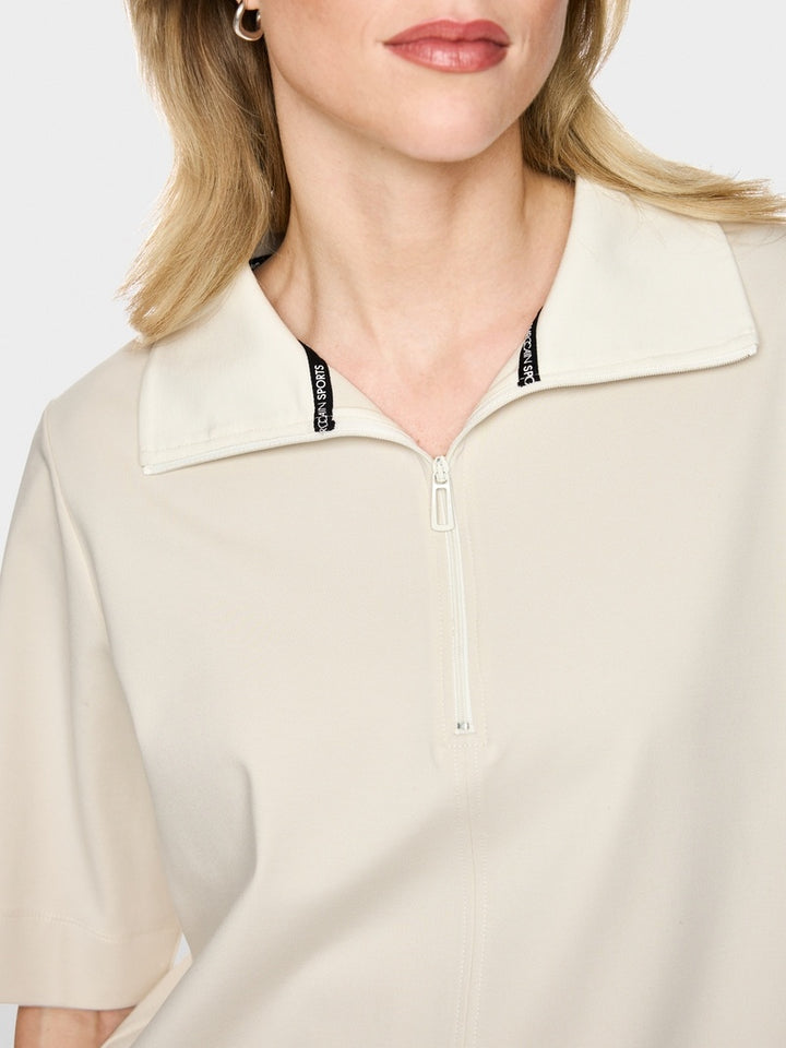 Marc Cain Oversized polo met troyerhals – Room-47% katoen, 47% modal, 6% elastaan-DAMES TOPS & BLOUSES-Room