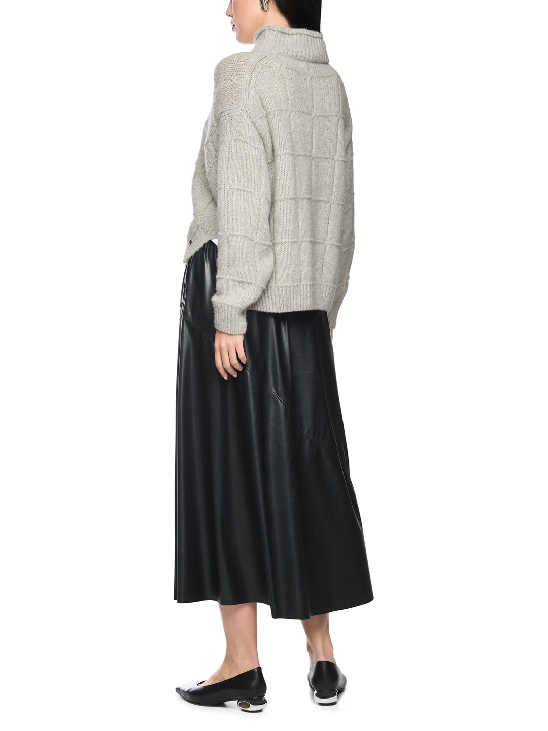 Marc Cain Oversized Trui met Col – Grijs-45% wol, 30% alpaca, 25% polyamide-DAMES TRUIEN & VESTEN-Grijs