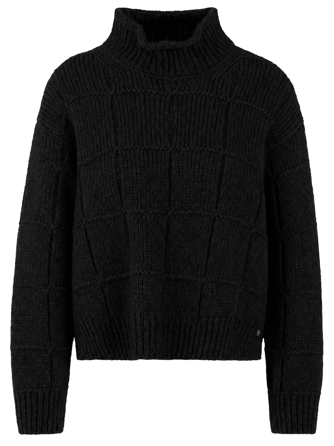 Marc Cain Oversized Trui – Zwart-45% wol, 30% alpaca, 25% polyamide-DAMES TRUIEN & VESTEN-Zwart