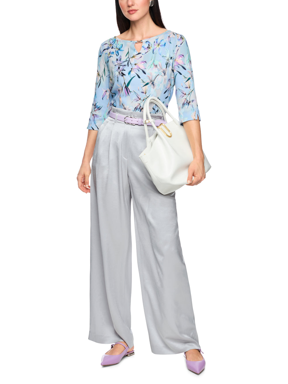 Marc Cain Pantalon – Grijs-82% acetaat, 18% polyester-DAMES BROEKEN-Grijs