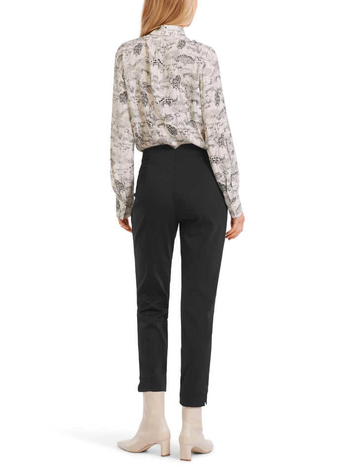 Marc Cain pantalon SPLIT-78% katoen, 17% polyamide, 5% elastisch-DAMES BROEKEN-Zwart
