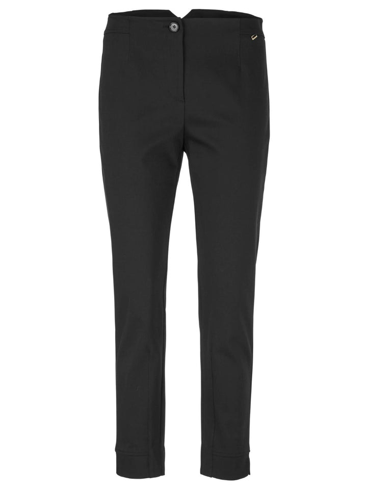 Marc Cain pantalon SPLIT-78% katoen, 17% polyamide, 5% elastisch-DAMES BROEKEN-Zwart