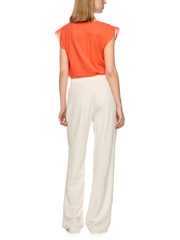 Marc Cain Pantalon WASHINGTON met structuur – Room-54% viscose, 45% polyester, 1% elastaan-DAMES BROEKEN-Room