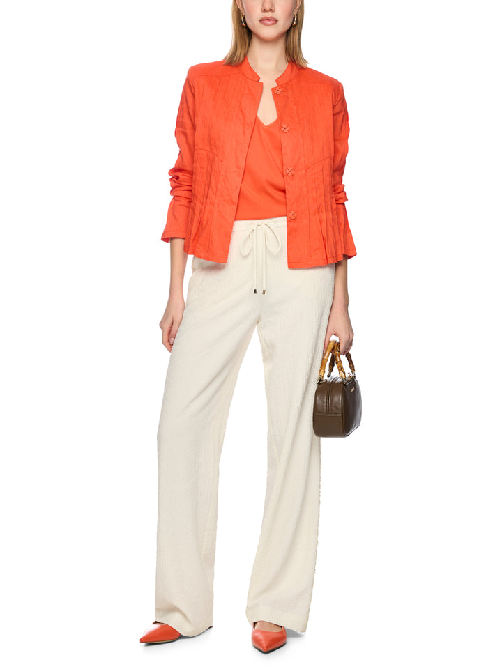Marc Cain Pantalon WASHINGTON met structuur – Room-54% viscose, 45% polyester, 1% elastaan-DAMES BROEKEN-Room