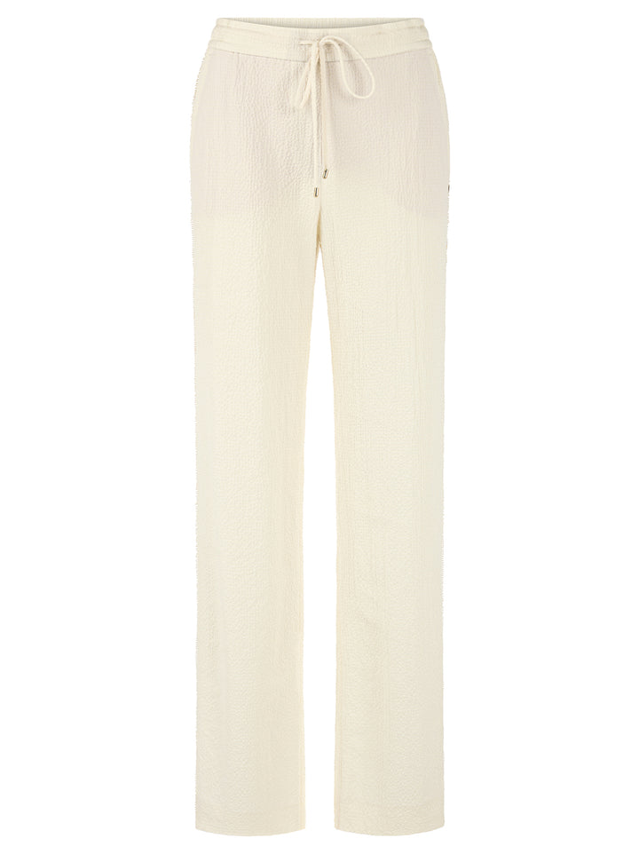 Marc Cain Pantalon WASHINGTON met structuur – Room-54% viscose, 45% polyester, 1% elastaan-DAMES BROEKEN-Room