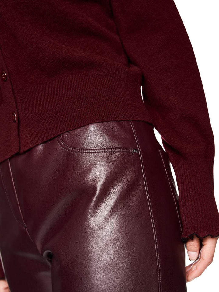 Marc Cain Pantalon Wide Fit WELKOM – Rood-100% polyester-DAMES BROEKEN-Rood