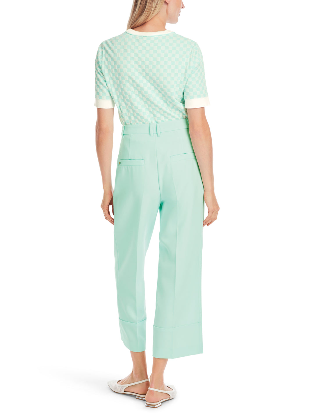 Marc Cain pantalon WUKARI-91% polyester, 9% elastaan-DAMES BROEKEN-Groen