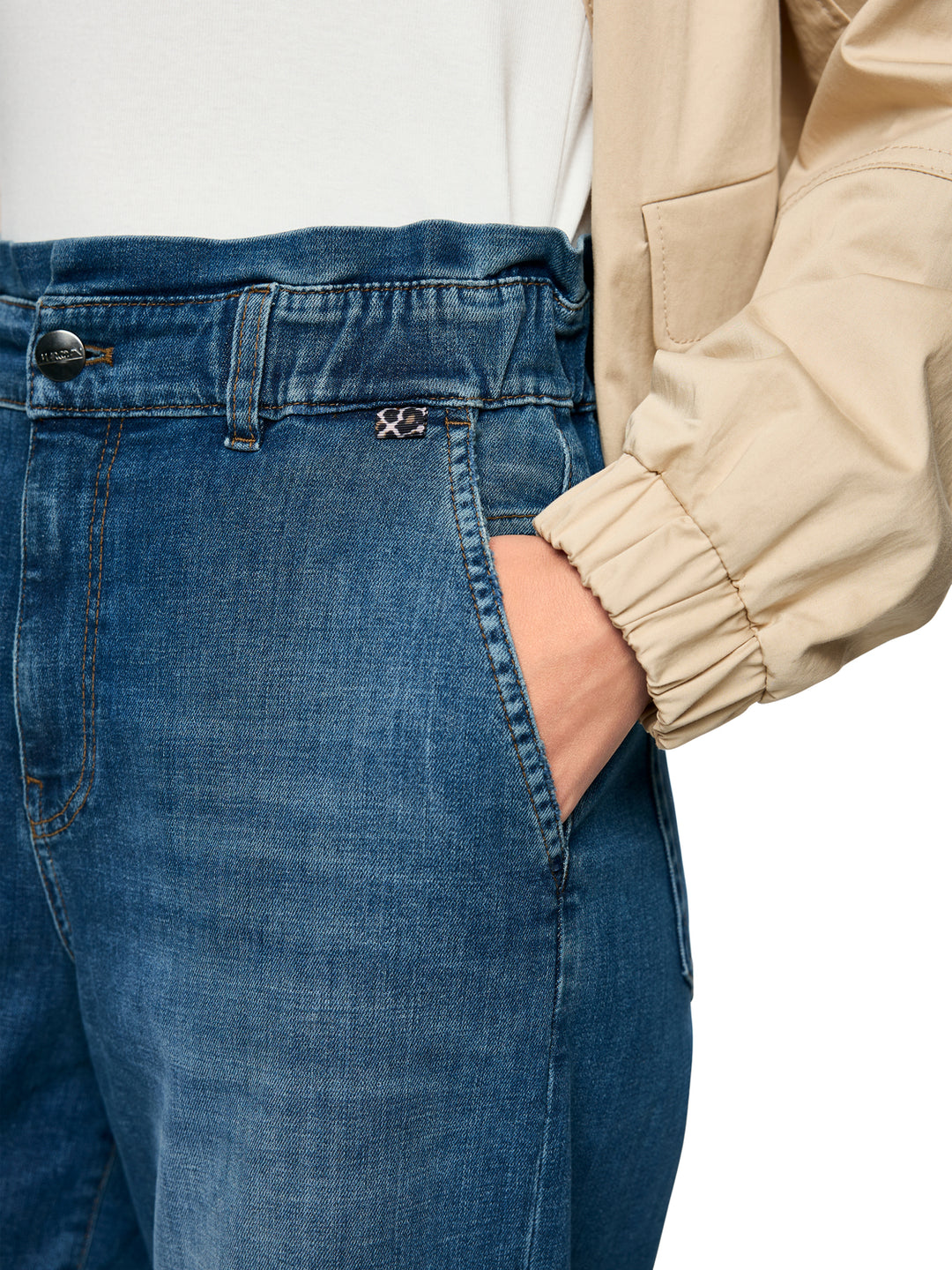 Marc Cain Pants – Jeans Blauw-98% katoen, 2% elastaan-DAMES BROEKEN-Blauw