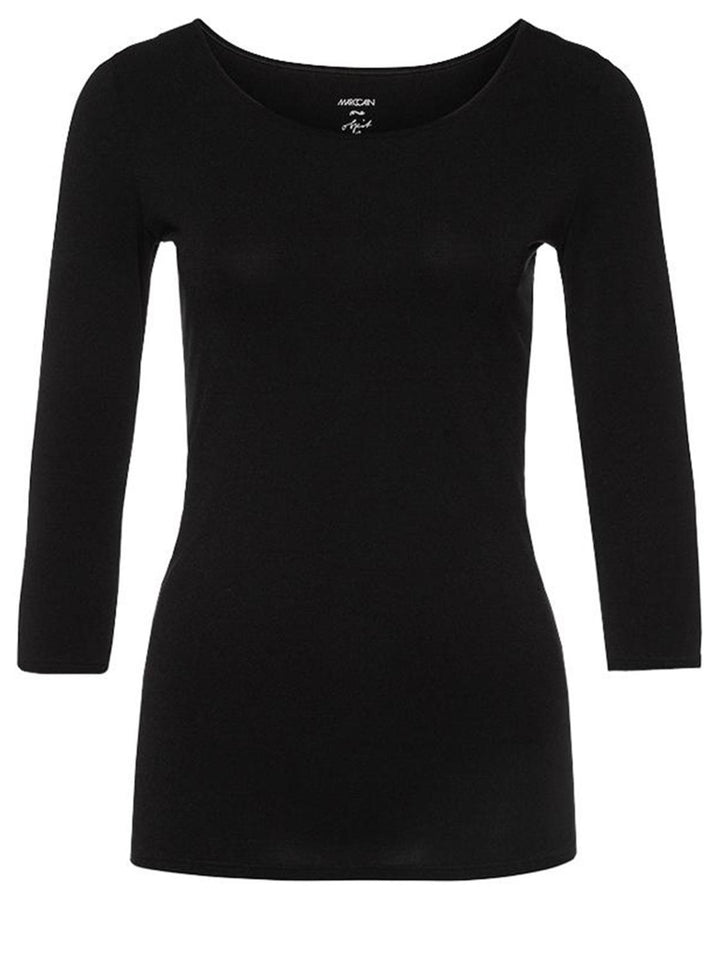 Marc Cain ragfijne longsleeve-alg.: 87% polyamide, 13% elastaan-DAMES TOPS & BLOUSES-Zwart