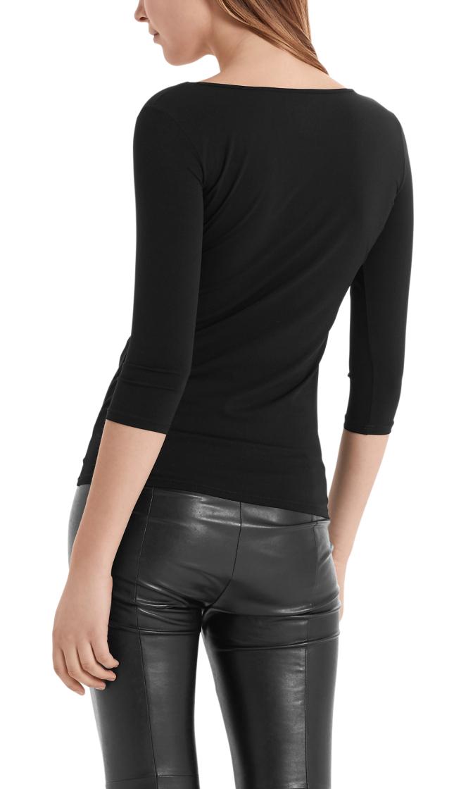 Marc Cain ragfijne longsleeve-alg.: 87% polyamide, 13% elastaan-DAMES TOPS & BLOUSES-Zwart