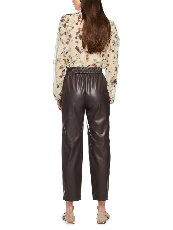 Marc Cain RANCHI Pull-On Pantalon Relaxed Fit-100% polyester-DAMES BROEKEN-Bruin